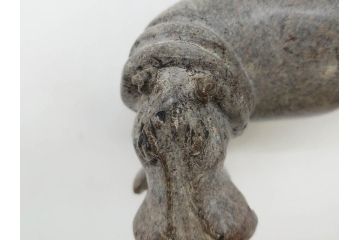 カバ　お部屋のアクセントになる置物3点セット(彫刻、動物、アニマル、アフリカ、ジンバブエ、オブジェ、ディスプレイ)(R-081872)