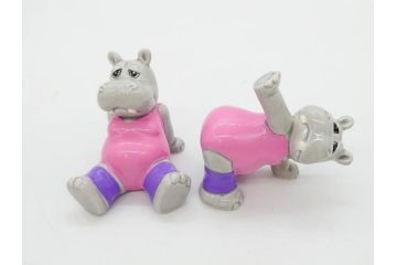 カバ　日本製　ユーモアあふれる置物15点セット(動物、アニマル、オブジェ、ディスプレイ)(R-081873)