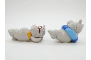カバ　日本製　ユーモアあふれる置物15点セット(動物、アニマル、オブジェ、ディスプレイ)(R-081873)