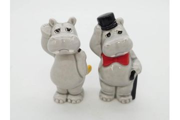 カバ　日本製　ユーモアあふれる置物15点セット(動物、アニマル、オブジェ、ディスプレイ)(R-081873)