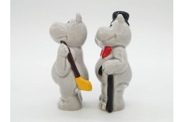 カバ　日本製　ユーモアあふれる置物15点セット(動物、アニマル、オブジェ、ディスプレイ)(R-081873)