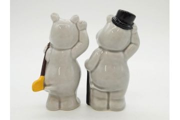 カバ　日本製　ユーモアあふれる置物15点セット(動物、アニマル、オブジェ、ディスプレイ)(R-081873)