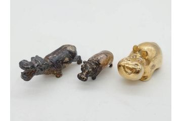 Hudson(ハドソン)　錫　925　アクセサリー　色々なデザインが楽しめるカバ小物29点セット(動物、アニマル、ピューター、ピアス、カフス、ネックレス、ブローチ、コルク栓、キーホルダー、置物、オブジェ、ディスプレイ)(R-081874)