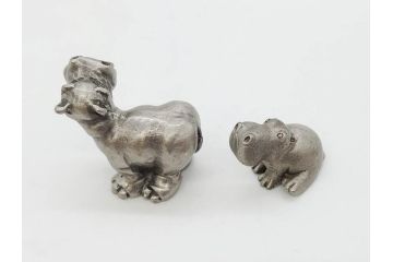 Hudson(ハドソン)　錫　925　アクセサリー　色々なデザインが楽しめるカバ小物29点セット(動物、アニマル、ピューター、ピアス、カフス、ネックレス、ブローチ、コルク栓、キーホルダー、置物、オブジェ、ディスプレイ)(R-081874)