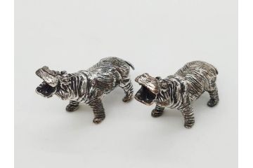 Hudson(ハドソン)　錫　925　アクセサリー　色々なデザインが楽しめるカバ小物29点セット(動物、アニマル、ピューター、ピアス、カフス、ネックレス、ブローチ、コルク栓、キーホルダー、置物、オブジェ、ディスプレイ)(R-081874)