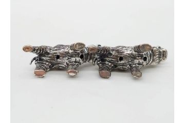 Hudson(ハドソン)　錫　925　アクセサリー　色々なデザインが楽しめるカバ小物29点セット(動物、アニマル、ピューター、ピアス、カフス、ネックレス、ブローチ、コルク栓、キーホルダー、置物、オブジェ、ディスプレイ)(R-081874)