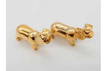 Hudson(ハドソン)　錫　925　アクセサリー　色々なデザインが楽しめるカバ小物29点セット(動物、アニマル、ピューター、ピアス、カフス、ネックレス、ブローチ、コルク栓、キーホルダー、置物、オブジェ、ディスプレイ)(R-081874)