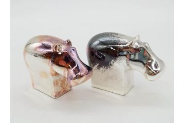 デンマーク　DANSK(ダンスク)　YAMACO　カバ　お部屋の雰囲気を明るくしてくれる置物13点セット(動物、アニマル、ペーパーウェイト、文鎮、重石、HIPPOPOTAMUS、文具、オブジェ、ディスプレイ、北欧)(R-081875)