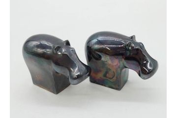 デンマーク　DANSK(ダンスク)　YAMACO　カバ　お部屋の雰囲気を明るくしてくれる置物13点セット(動物、アニマル、ペーパーウェイト、文鎮、重石、HIPPOPOTAMUS、文具、オブジェ、ディスプレイ、北欧)(R-081875)