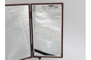 豊岡クラフト　男の三面鏡　整理スタンド　書見台　シックな雰囲気を醸し出す豊岡クラフト3点セット(Toyooka Croft、タブレット、ブック、本、マガジンラック、卓上ミラー、置き鏡)(R-081876)