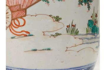 江戸〜明治期　古伊万里　錦地　色絵　高さ 約57cm　華麗な色付が美しい花瓶(松、菊、花鳥、鳳凰、人物、風景、獅子、花生、花入、花器、金彩、二尺、共箱付)(R-081878)