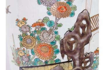 江戸〜明治期　古伊万里　錦地　色絵　高さ 約57cm　華麗な色付が美しい花瓶(松、菊、花鳥、鳳凰、人物、風景、獅子、花生、花入、花器、金彩、二尺、共箱付)(R-081878)