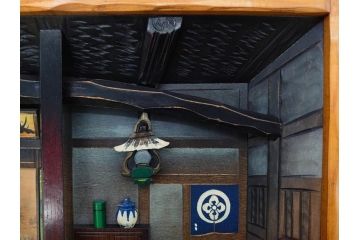 心峰　木彫　緻密でリアルな匠の技が光る立体額(遠近法応用額、壁掛け、壁飾り、古民家、ディスプレイ)(R-081880)