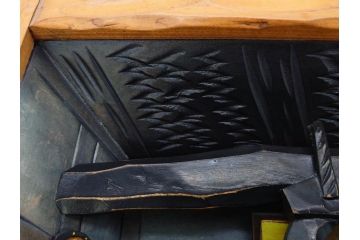 心峰　木彫　緻密でリアルな匠の技が光る立体額(遠近法応用額、壁掛け、壁飾り、古民家、ディスプレイ)(R-081880)