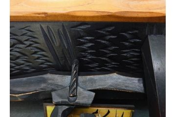 心峰　木彫　緻密でリアルな匠の技が光る立体額(遠近法応用額、壁掛け、壁飾り、古民家、ディスプレイ)(R-081880)