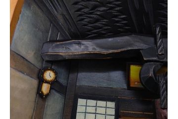 心峰　木彫　緻密でリアルな匠の技が光る立体額(遠近法応用額、壁掛け、壁飾り、古民家、ディスプレイ)(R-081880)