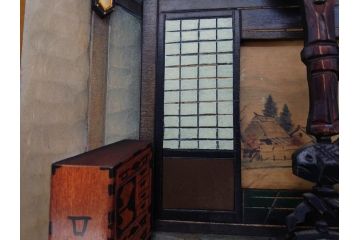 心峰　木彫　緻密でリアルな匠の技が光る立体額(遠近法応用額、壁掛け、壁飾り、古民家、ディスプレイ)(R-081880)