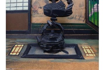 心峰　木彫　緻密でリアルな匠の技が光る立体額(遠近法応用額、壁掛け、壁飾り、古民家、ディスプレイ)(R-081880)