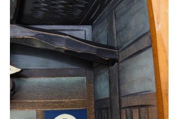 心峰　木彫　緻密でリアルな匠の技が光る立体額(遠近法応用額、壁掛け、壁飾り、古民家、ディスプレイ)(R-081880)