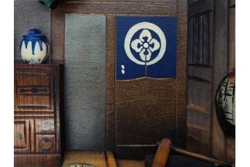心峰　木彫　緻密でリアルな匠の技が光る立体額(遠近法応用額、壁掛け、壁飾り、古民家、ディスプレイ)(R-081880)