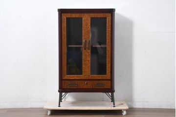 中古　新古品　未使用　展示品　二本松工藝館　田中家具　欅(ケヤキ)材　玉杢　和モダンな空間づくりにおすすめのサイドキャビネット(サイドボード、収納棚、戸棚)(定価約57万円)(R-081887)