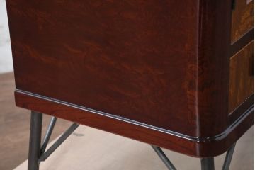 中古　新古品　未使用　展示品　二本松工藝館　田中家具　欅(ケヤキ)材　玉杢　和モダンな空間づくりにおすすめのサイドキャビネット(サイドボード、収納棚、戸棚)(定価約57万円)(R-081887)