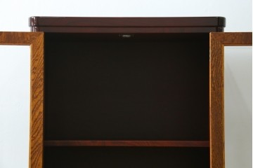 新古　未使用展示品　二本松工藝館　田中家具　欅(ケヤキ)材　玉杢　和モダンな空間づくりにおすすめのサイドキャビネット　(定価約57万円)(R-081887)