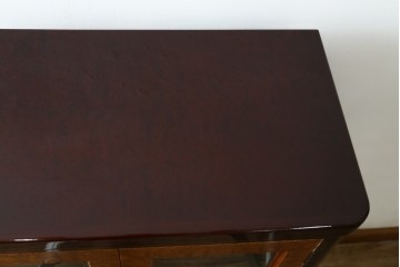 新古　未使用展示品　二本松工藝館　田中家具　欅(ケヤキ)材　玉杢　和モダンな空間づくりにおすすめのサイドキャビネット　(定価約57万円)(R-081887)