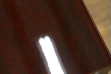 新古　未使用展示品　二本松工藝館　田中家具　欅(ケヤキ)材　玉杢　和モダンな空間づくりにおすすめのサイドキャビネット　(定価約57万円)(R-081887)