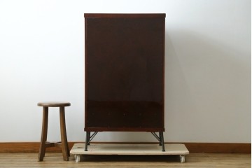新古　未使用展示品　二本松工藝館　田中家具　欅(ケヤキ)材　玉杢　和モダンな空間づくりにおすすめのサイドキャビネット　(定価約57万円)(R-081887)