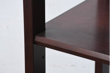 中古　未使用展示品　北海道民芸家具　美しい佇まいと機能性を兼ね備えた引き出し付き飾り棚(陳列棚、収納棚、オープンラック、キャビネット)(定価約30万円)(R-081888)