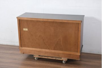 中古　肥前民芸家具　深みのある木の色合いが美しい小振りなチェスト(引き出し、洋服タンス、衣装タンス、サイドチェスト、ローチェスト)(R-081889)
