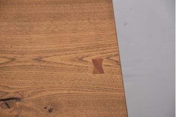 和製ビンテージ　特注!!　高級品　総タモ材　天板極厚1枚板　自然な木の風合いを楽しめる四枚引き戸の和風サイドボード(水屋箪笥、食器棚、カップボード、収納棚、戸棚、ビンテージ)(製作費約150万円)(R-081894)