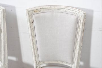 フランスアンティーク　シャビーで上品な雰囲気が魅力的なペイントチェア4脚セット(ダイニングチェア、アームレスチェア、椅子、イス、バラ売り可能)(R-081908)