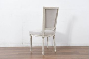フランスアンティーク　シャビーで上品な雰囲気が魅力的なペイントチェア4脚セット(ダイニングチェア、アームレスチェア、椅子、イス、バラ売り可能)(R-081908)
