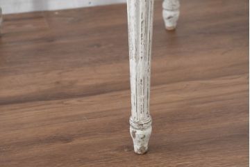 フランスアンティーク　シャビーで上品な雰囲気が魅力的なペイントチェア4脚セット(ダイニングチェア、アームレスチェア、椅子、イス、バラ売り可能)(R-081908)