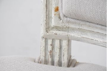 フランスアンティーク　シャビーで上品な雰囲気が魅力的なペイントチェア4脚セット(ダイニングチェア、アームレスチェア、椅子、イス、バラ売り可能)(R-081908)