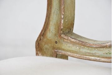 フランスアンティーク　シャビーで上品な雰囲気が魅力的なペイント猫脚アームチェア3脚セット(椅子、イス、サロンチェア、ダイニングチェア、バラ売り可能)(R-081909)