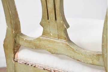 フランスアンティーク　シャビーで上品な雰囲気が魅力的なペイント猫脚アームチェア3脚セット(椅子、イス、サロンチェア、ダイニングチェア、バラ売り可能)(R-081909)