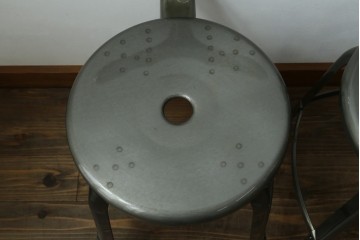 中古　美品　フランス　オールスチール製　Whale Tail(ホエールテイル・チェア)　工業用チェアの名作!　Nicolle Chair(ニコルチェア)7脚セット　定価(7脚合計)約41万円　(R-081914)