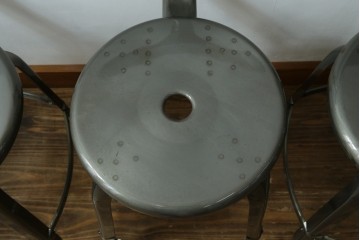 中古　美品　フランス　オールスチール製　Whale Tail(ホエールテイル・チェア)　工業用チェアの名作!　Nicolle Chair(ニコルチェア)7脚セット　定価(7脚合計)約41万円　(R-081914)