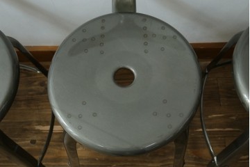 中古　美品　フランス　オールスチール製　Whale Tail(ホエールテイル・チェア)　工業用チェアの名作!　Nicolle Chair(ニコルチェア)7脚セット　定価(7脚合計)約41万円　(R-081914)
