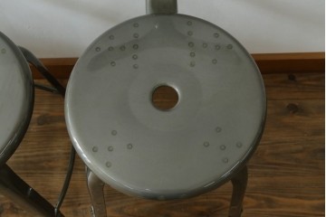 中古　美品　フランス　オールスチール製　Whale Tail(ホエールテイル・チェア)　工業用チェアの名作!　Nicolle Chair(ニコルチェア)7脚セット　定価(7脚合計)約41万円　(R-081914)