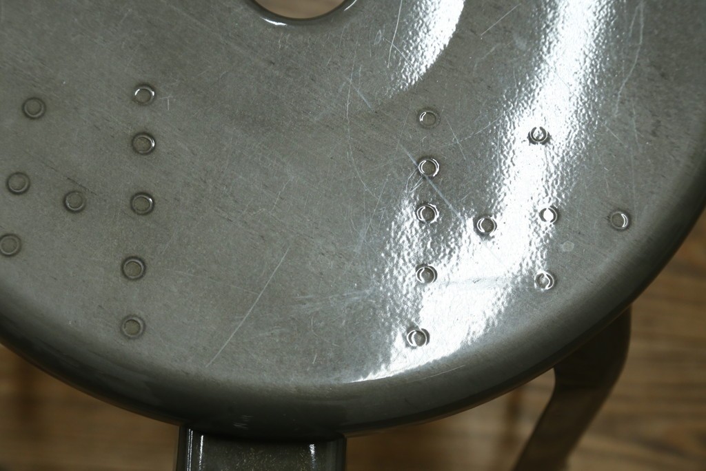 中古　美品　フランス　オールスチール製　Whale Tail(ホエールテイル・チェア)　工業用チェアの名作!　Nicolle Chair(ニコルチェア)7脚セット　定価(7脚合計)約41万円　(R-081914)