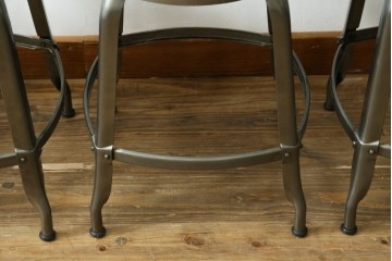 中古　美品　フランス　オールスチール製　Whale Tail(ホエールテイル・チェア)　工業用チェアの名作!　Nicolle Chair(ニコルチェア)7脚セット　定価(7脚合計)約41万円　(R-081914)