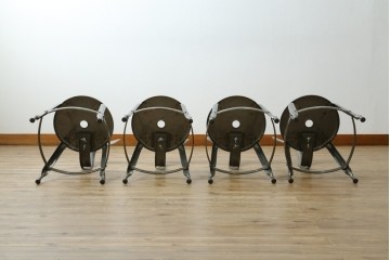 中古　美品　フランス　オールスチール製　Whale Tail(ホエールテイル・チェア)　工業用チェアの名作!　Nicolle Chair(ニコルチェア)7脚セット　定価(7脚合計)約41万円　(R-081914)