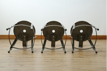 中古　美品　フランス　オールスチール製　Whale Tail(ホエールテイル・チェア)　工業用チェアの名作!　Nicolle Chair(ニコルチェア)7脚セット　定価(7脚合計)約41万円　(R-081914)