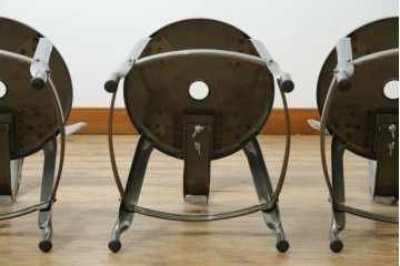中古　美品　フランス　オールスチール製　Whale Tail(ホエールテイル・チェア)　工業用チェアの名作!　Nicolle Chair(ニコルチェア)7脚セット　定価(7脚合計)約41万円　(R-081914)