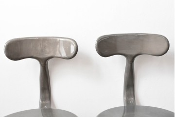 中古　フランス　オールスチール製　Whale Tail(ホエールテイル・チェア)　工業用チェアの名作!　Nicolle Chair(ニコルチェア)5脚セット　定価(5脚合計)約29万円　(R-081915)