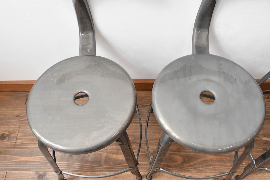 中古　フランス　オールスチール製　Whale Tail(ホエールテイル・チェア)　工業用チェアの名作!　Nicolle Chair(ニコルチェア)5脚セット　定価(5脚合計)約29万円　(R-081915)